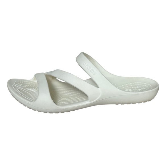 Crocs Kadee II Women's White Sandal Slides Slip On Casual Comfort Size 8 - Picture 1 of 6